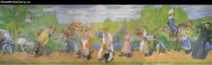 Carl Larsson Outdoors Blow the Summer Winds